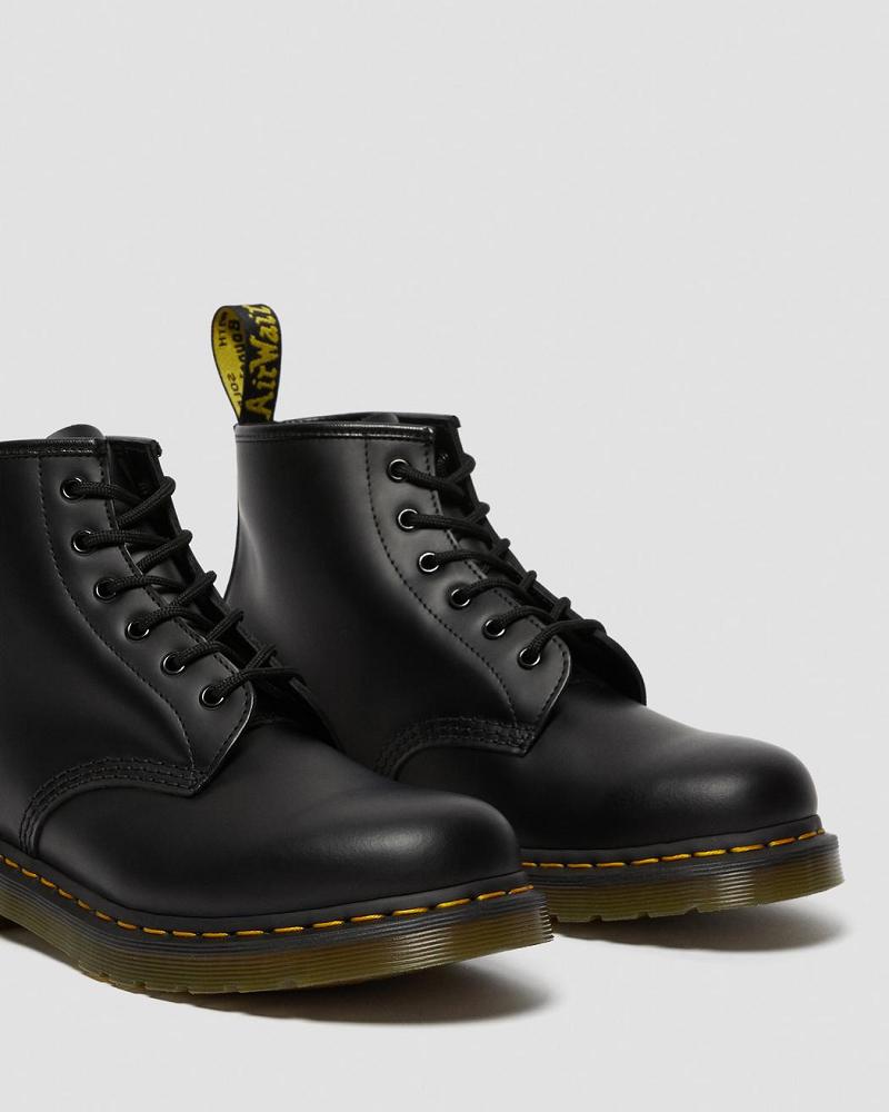 Botines Dr Martens 101 Yellow Stitch Smooth Cuero Hombre Negros | MX 386JPQ